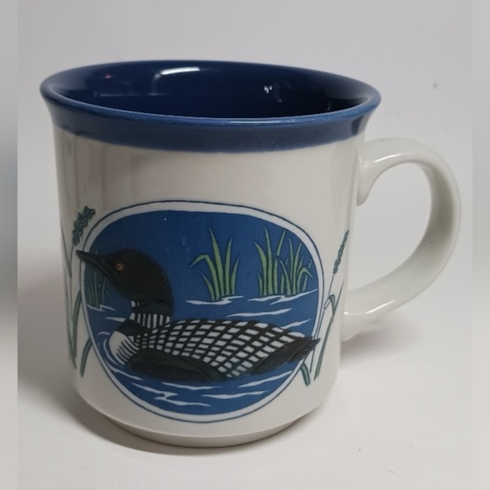 Vintage Japan Otagiri Loon  Duck Stoneware Mug 10oz